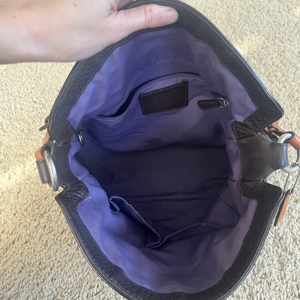Coach Dark Brown Leather Hobo Bag - Picture 3 of 8
